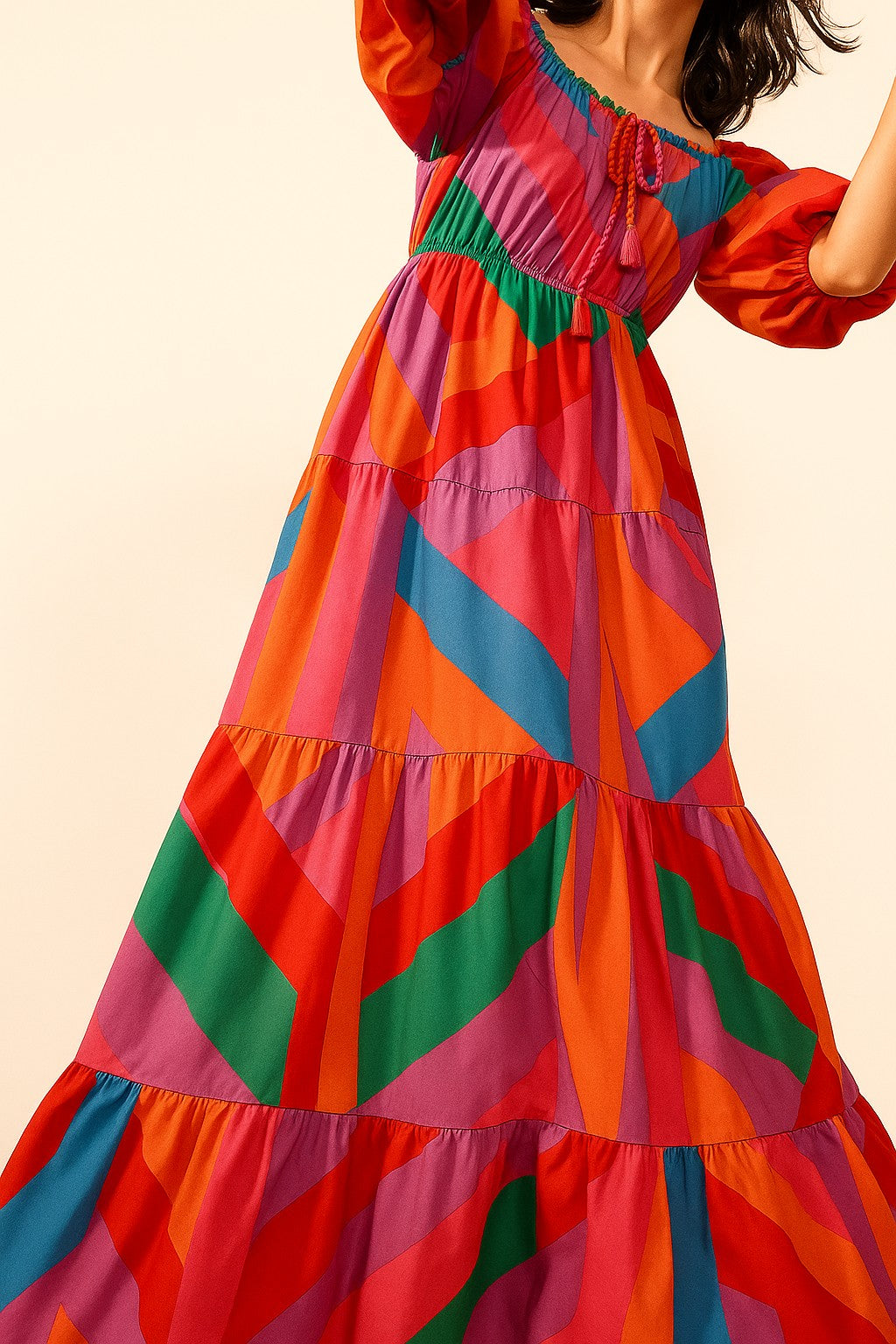 Summer Maxi Dress: Fun Colorful Tiered Style
