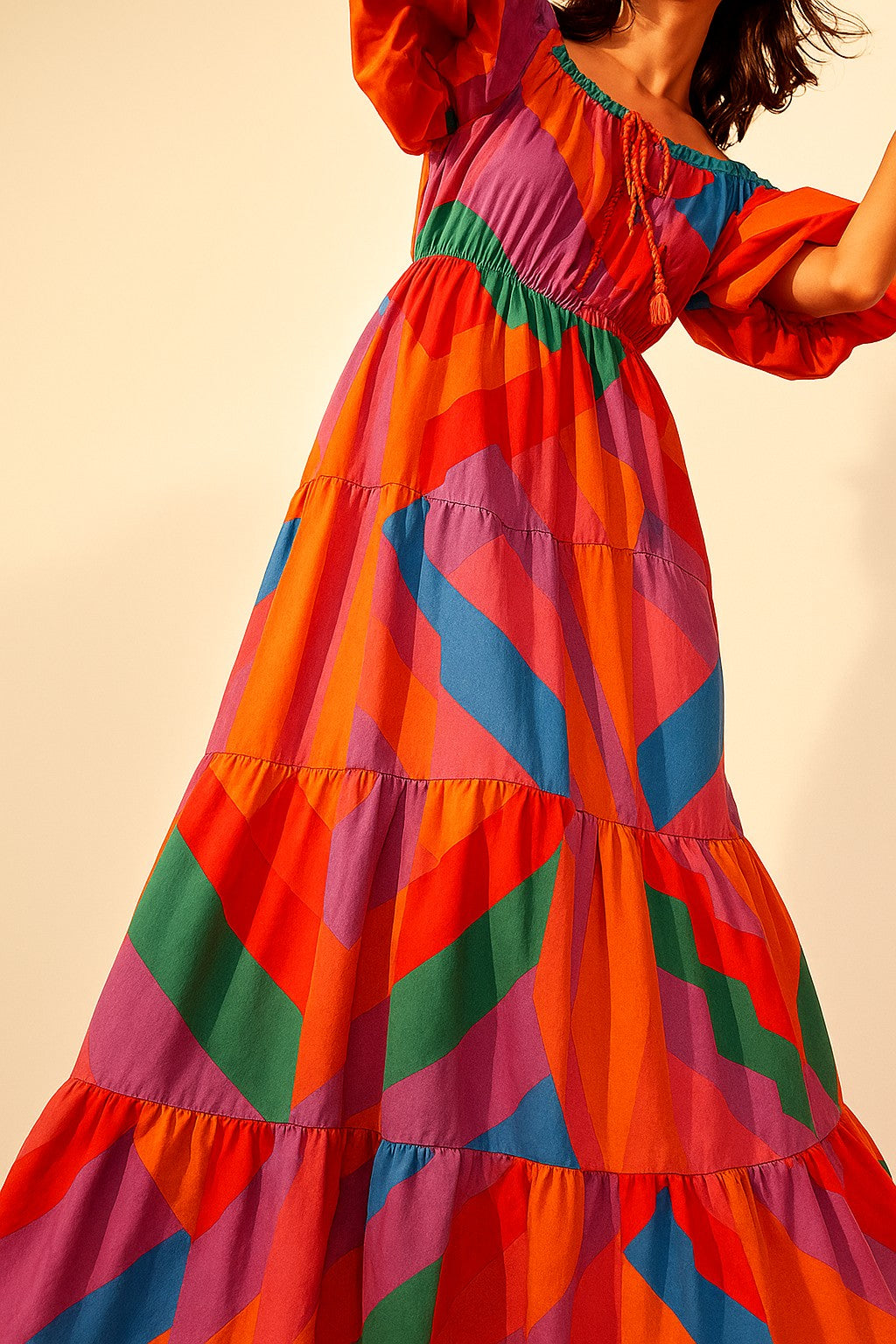 Summer Maxi Dress: Fun Colorful Tiered Style