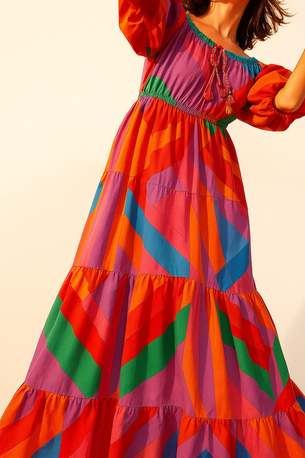Summer Maxi Dress: Fun Colorful Tiered Style