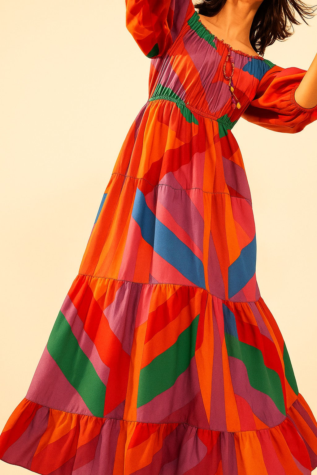 Summer Maxi Dress: Fun Colorful Tiered Style