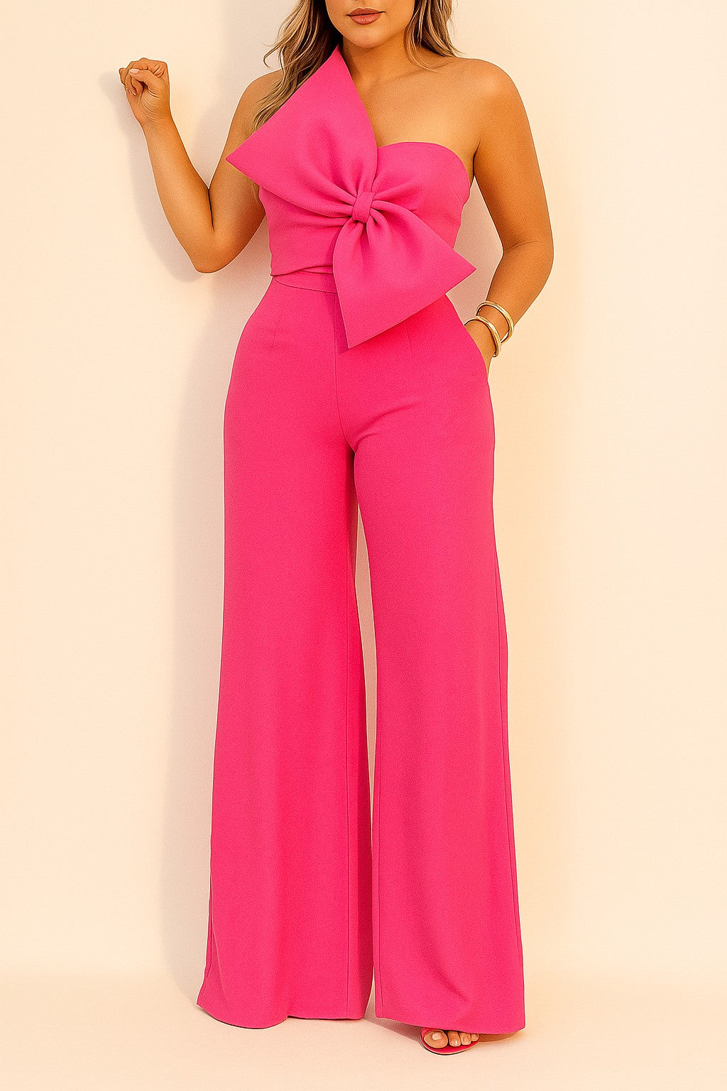 Bow Bow One Shoulder Top, Statement Chic Shirt