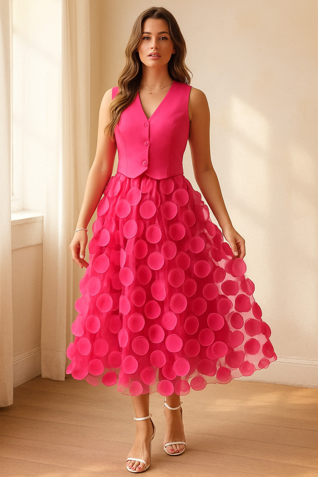 Fashionable Pink Blouse - Sleek and Comfortable