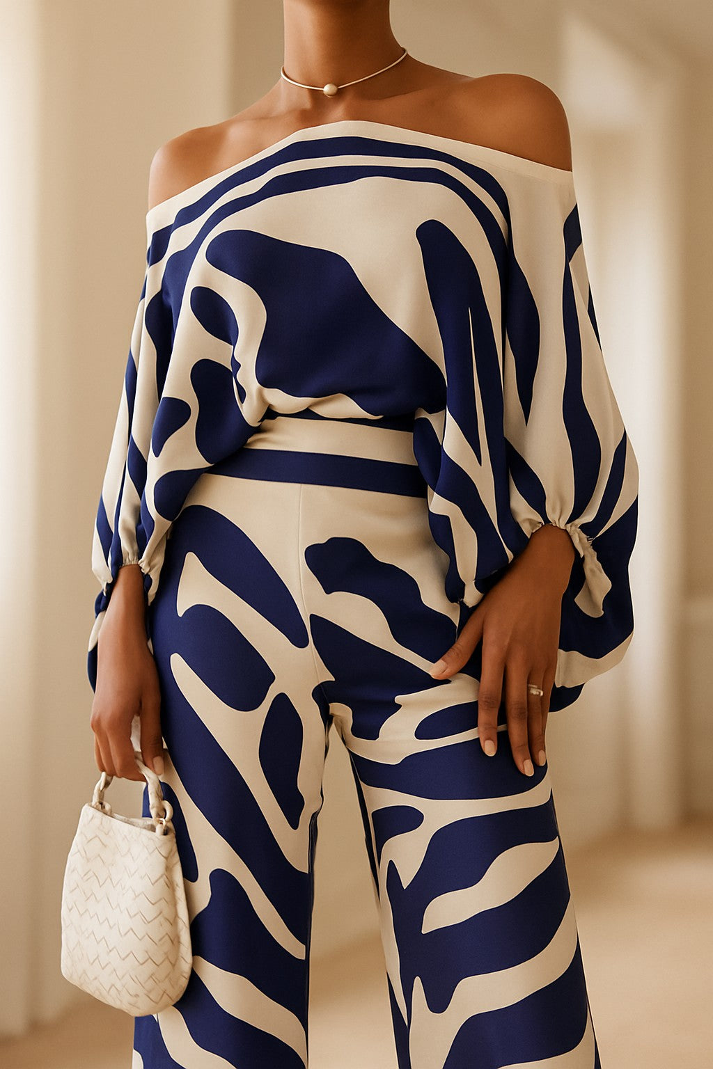 Statement Sleeve Satin Set: Boho Matching Outfit