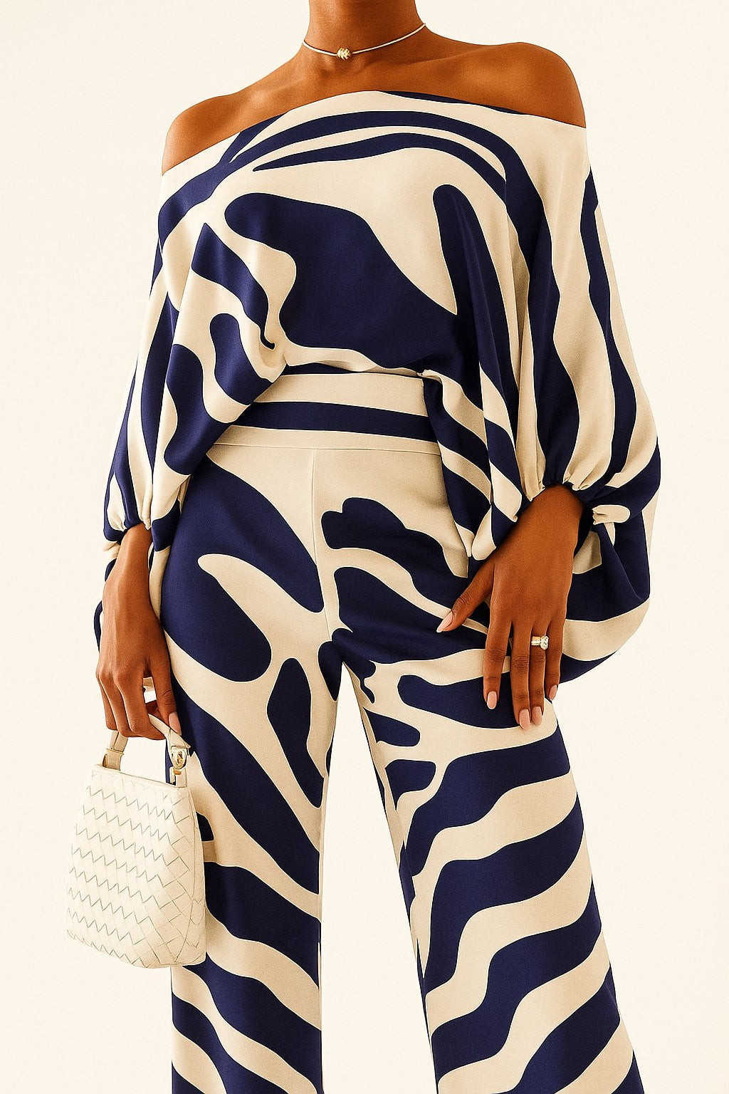 Statement Sleeve Satin Set: Boho Matching Outfit