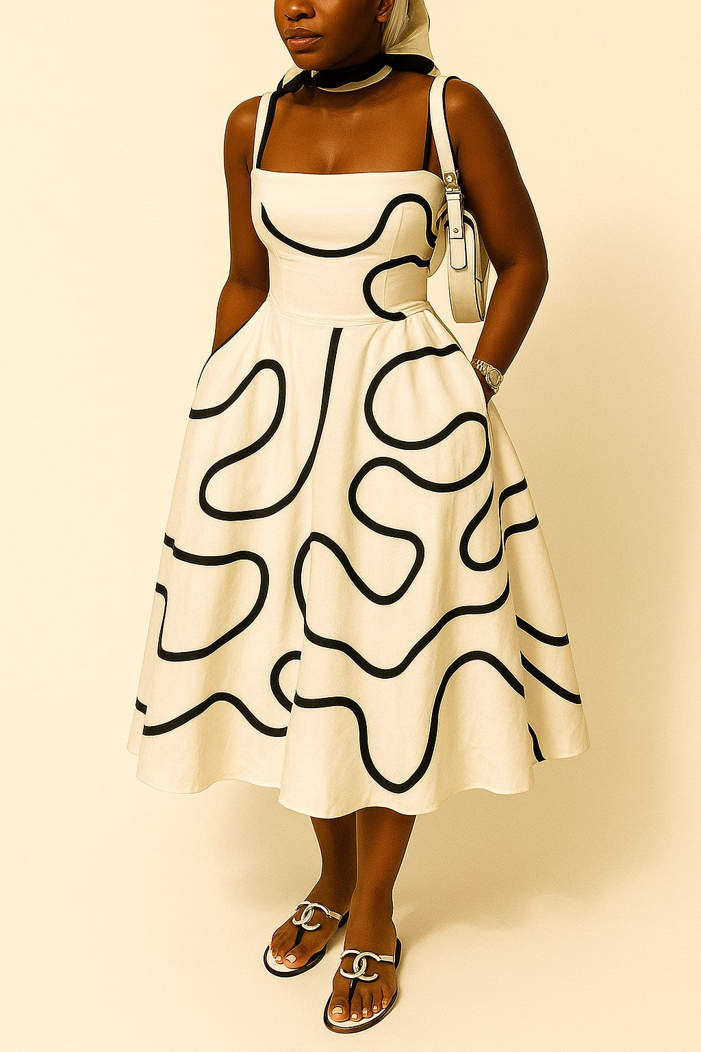 Chic Maxi Dress with Eye-Catching Design
