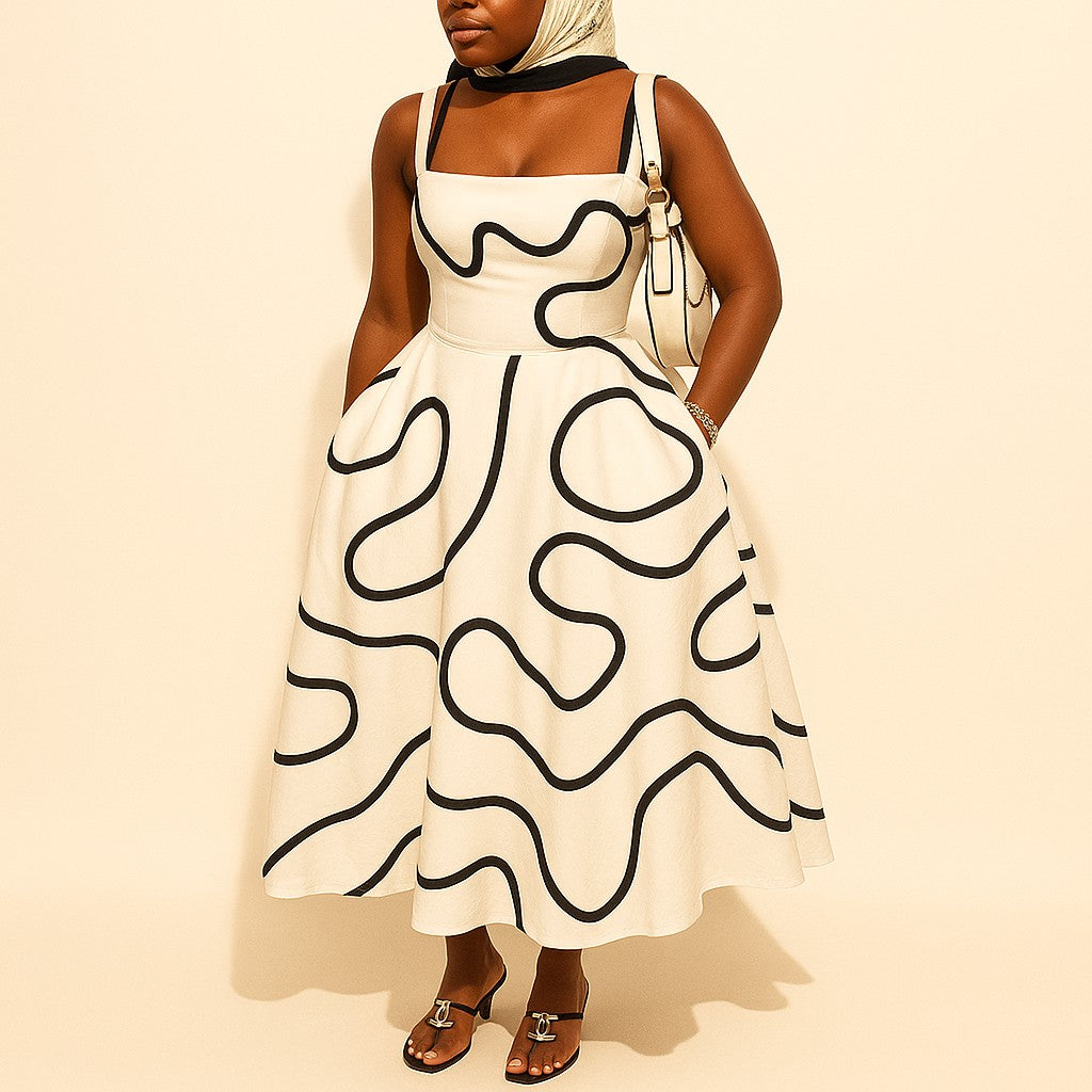 Chic Maxi Dress with Eye-Catching Design