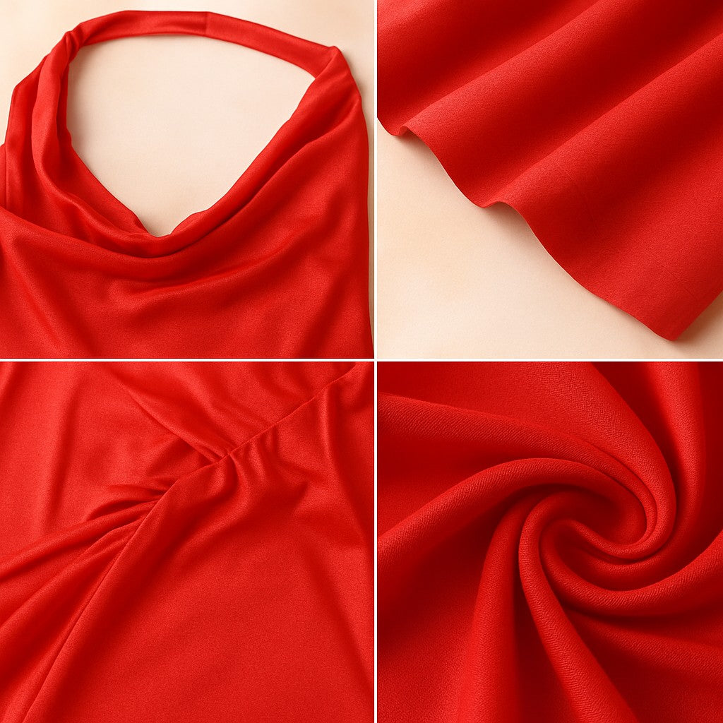 High Slit Red Dress for Parties