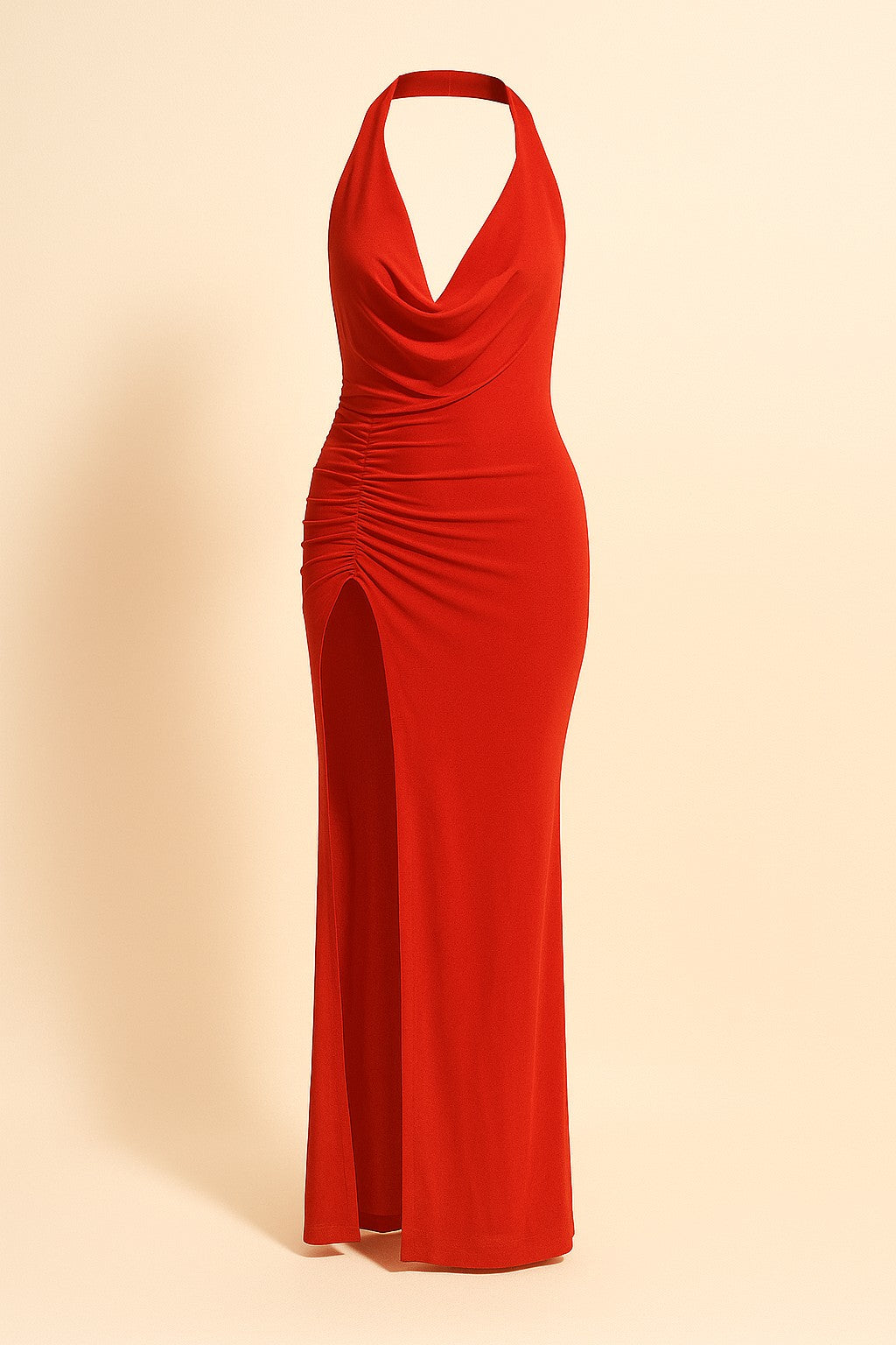 High Slit Red Dress for Parties