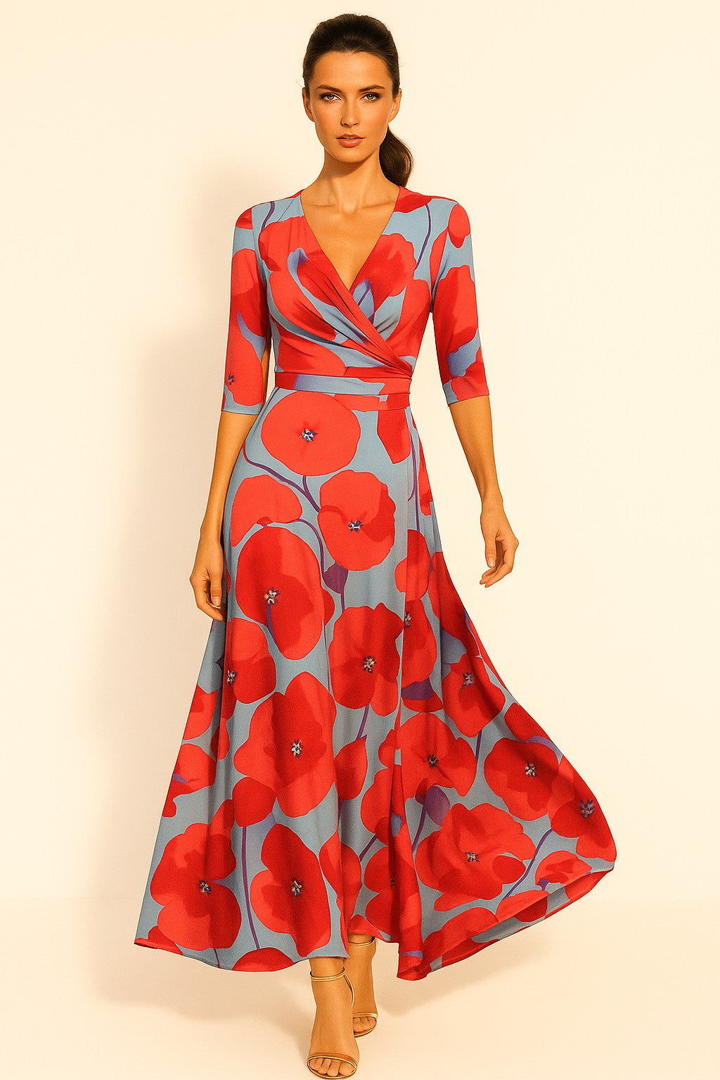 Wrap Dress: Vibrant Floral Evening Attire