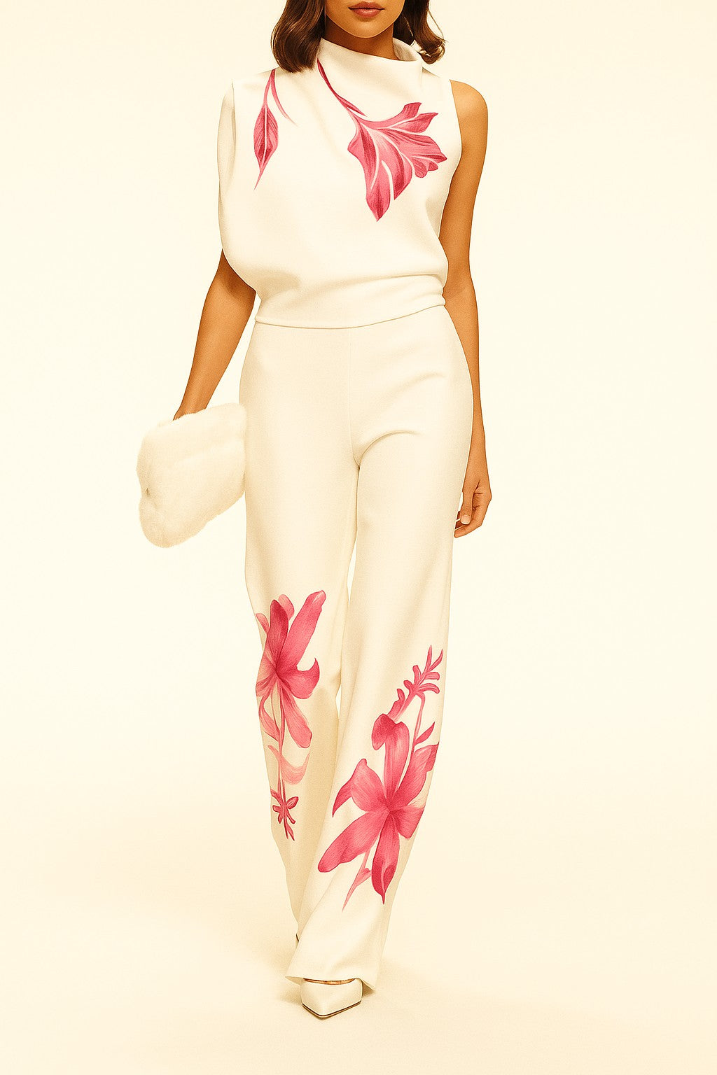 Designer Floral Ensemble Dressy Pants