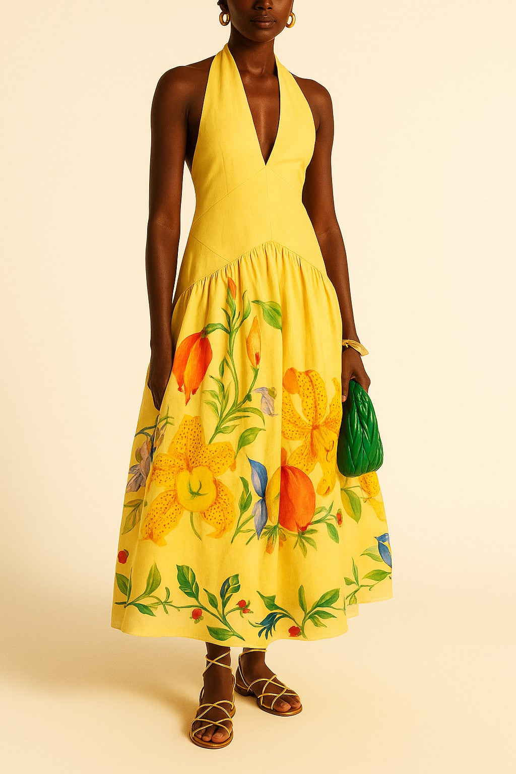 Backless Floral Summer Dress for Women