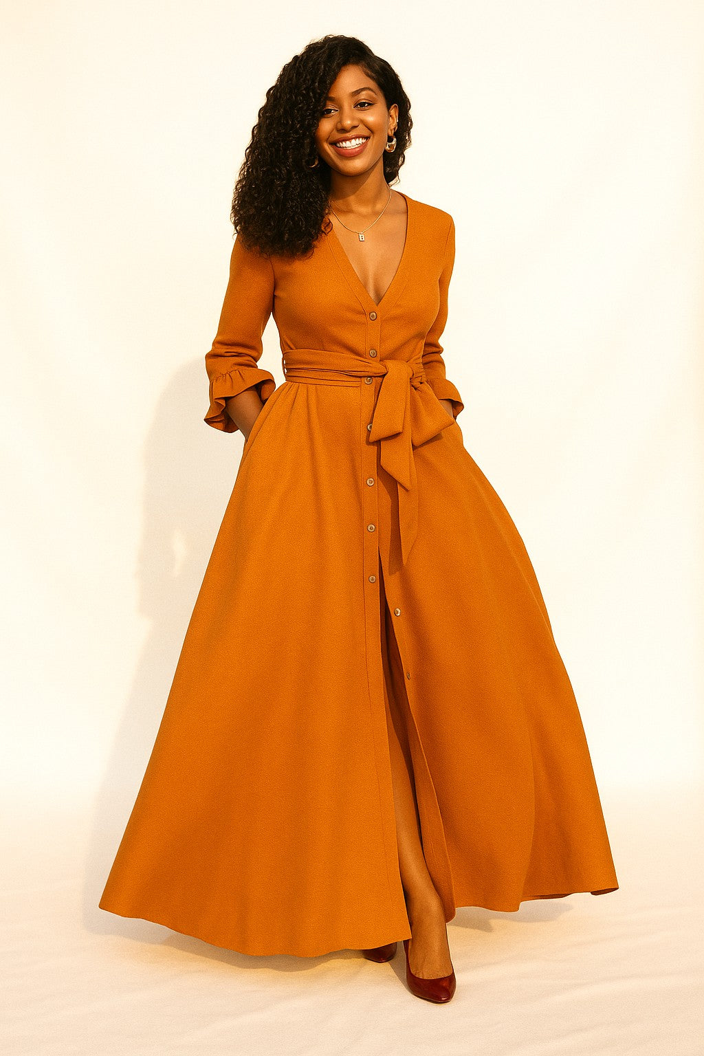 Chic Maxi Dress with Slit | Elegant Party Attire