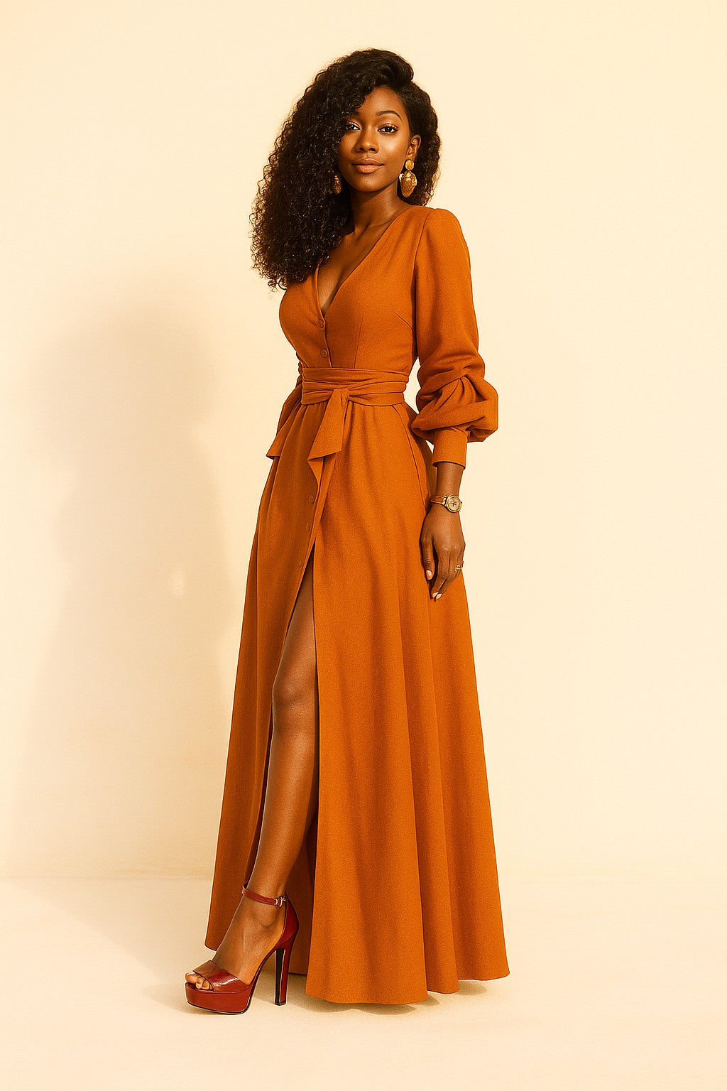 Chic Maxi Dress with Slit | Elegant Party Attire