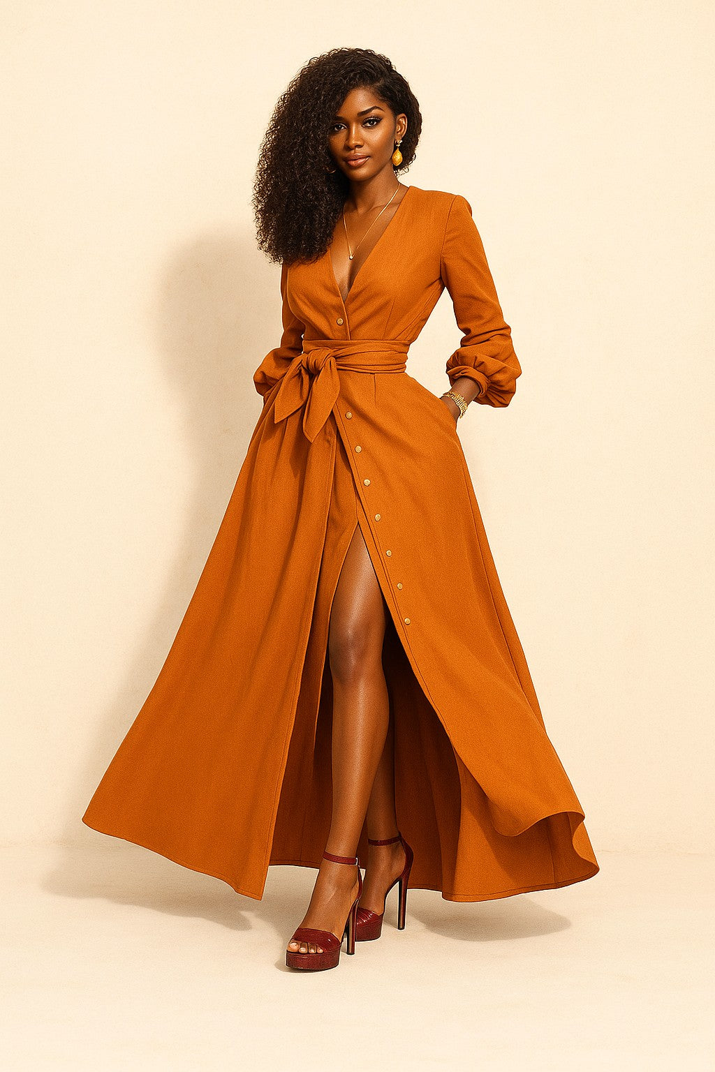 Chic Maxi Dress with Slit | Elegant Party Attire