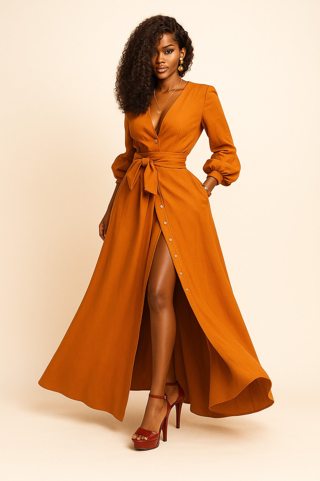 Chic Maxi Dress with Slit | Elegant Party Attire