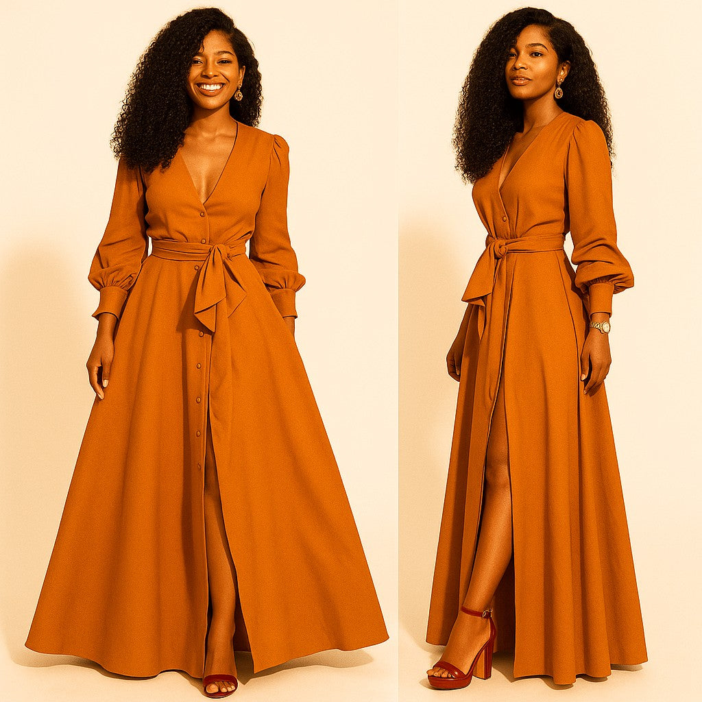 Chic Maxi Dress with Slit | Elegant Party Attire