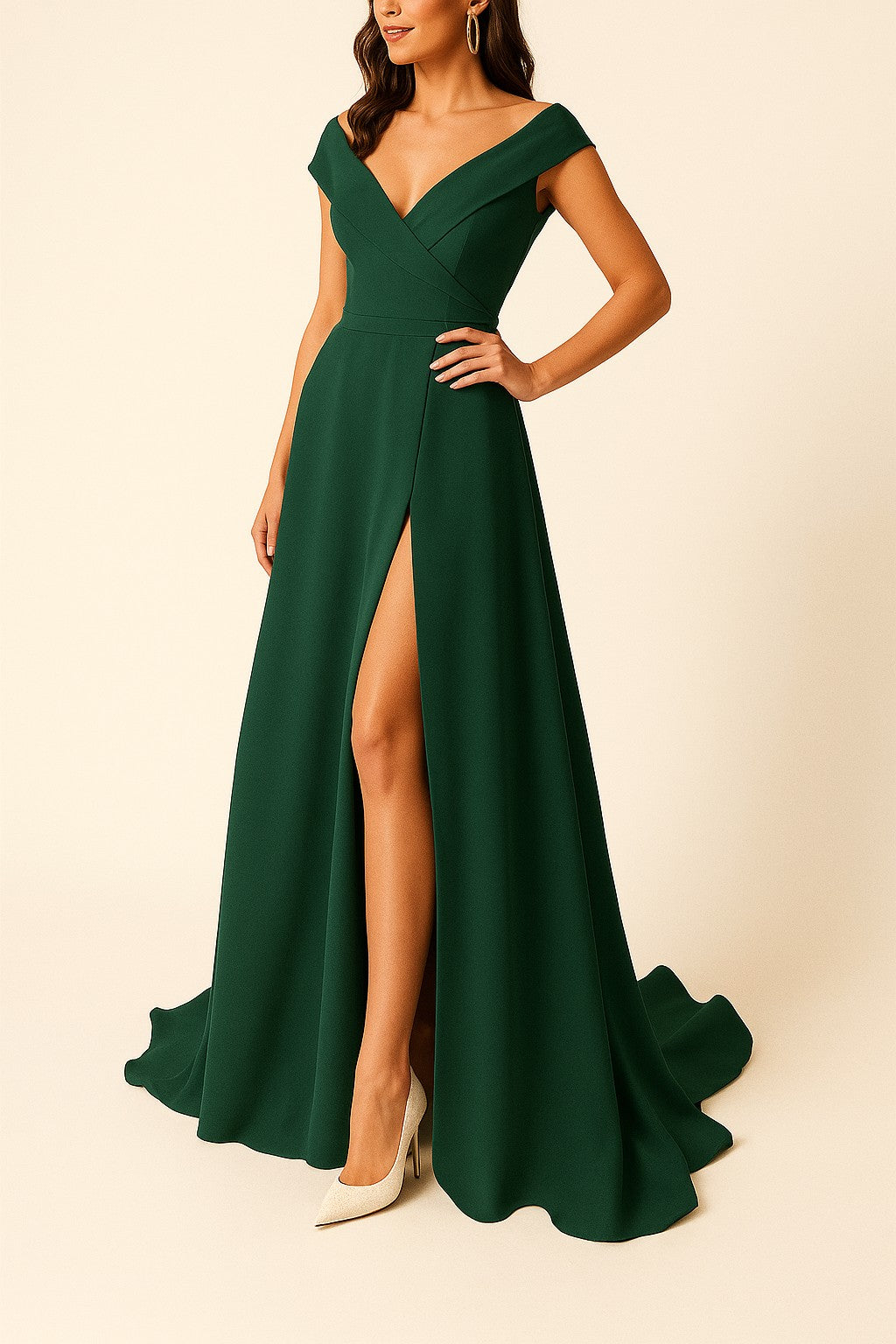 Gorgeous V-Neck Gown for Weddings