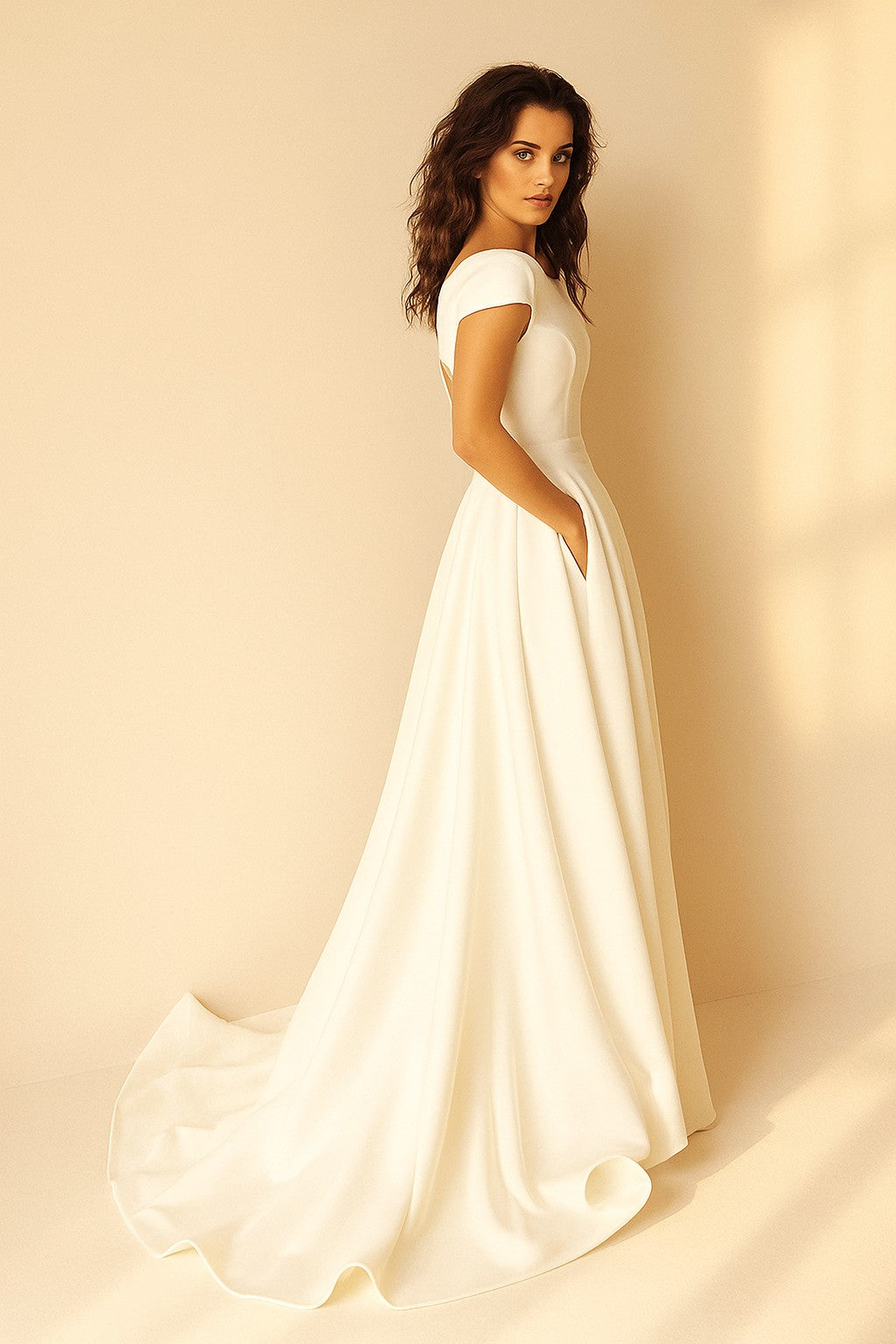 Gorgeous V-Neck Gown for Weddings