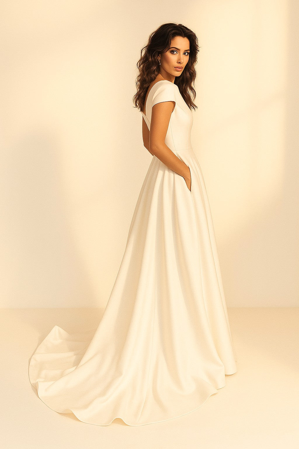 Gorgeous V-Neck Gown for Weddings