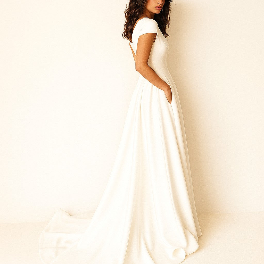 Gorgeous V-Neck Gown for Weddings